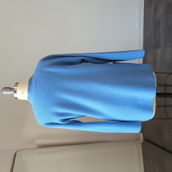 Women Varsity Button Front Knit Cardigan Sweater Blue S preppy academia basic - Picture 3 of 7
